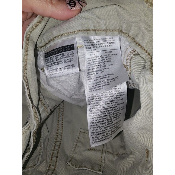 Levis Mens Cargo Shorts 34 Casual Utility White Tag Flat Front Khaki Y2K Chino - Picture 9 of 10